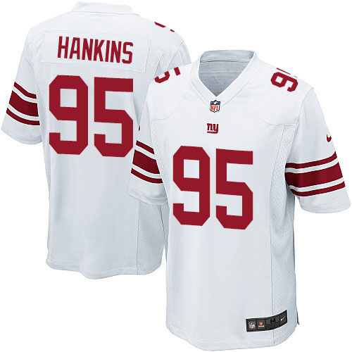 Men's Game Johnathan Hankins Nike Jersey White Road - #95 NFL New York Giants